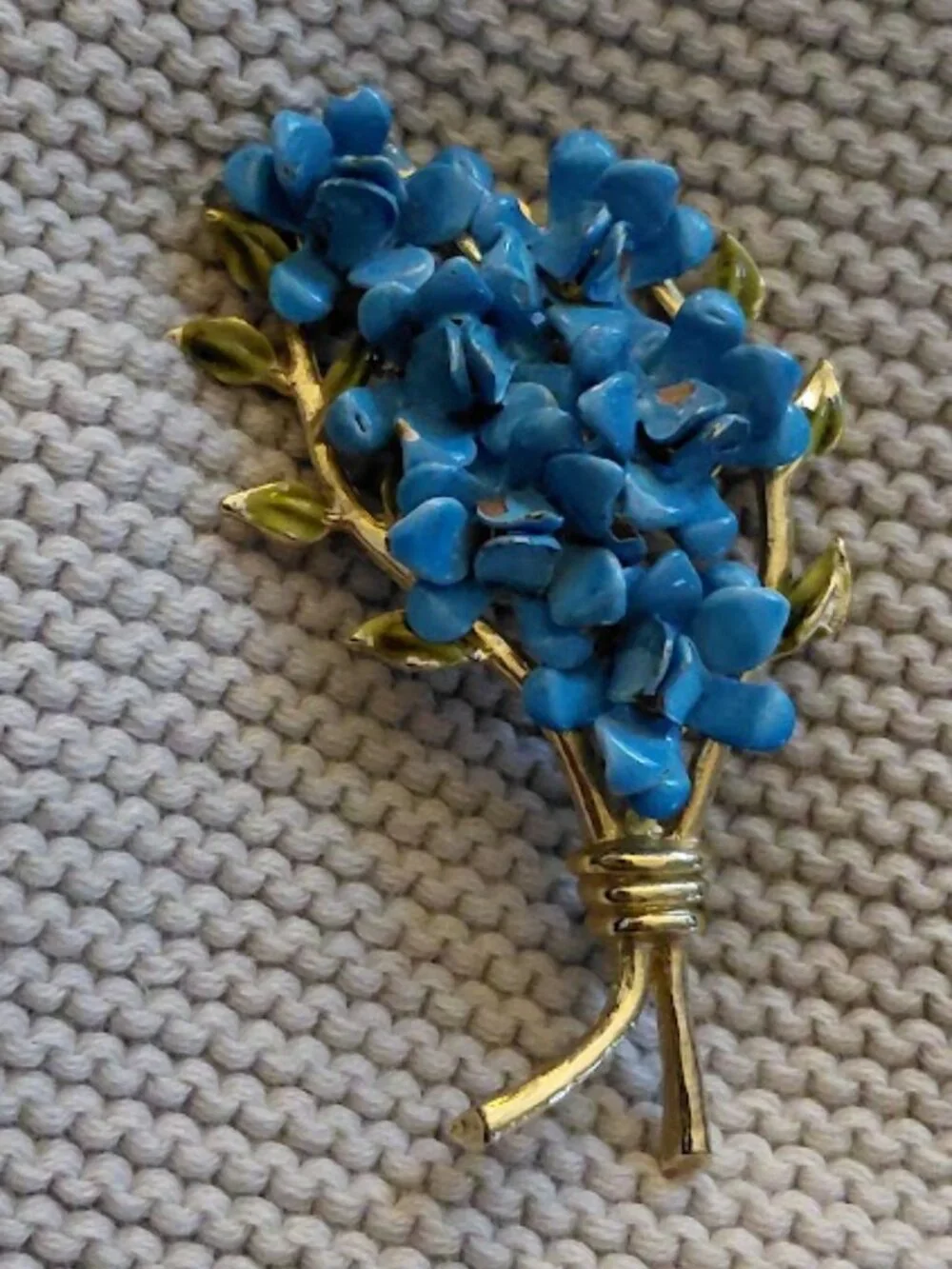 Vintage Brooch - WEISS Blue Enameled Floral